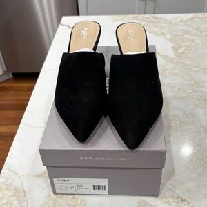 Botkier Black Suede Mules 2 1/2 inch heel